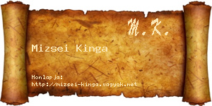 Mizsei Kinga névjegykártya